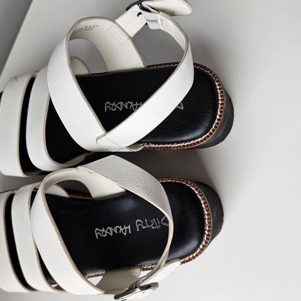Women's White Platform Sandals - Picture 2 of 7